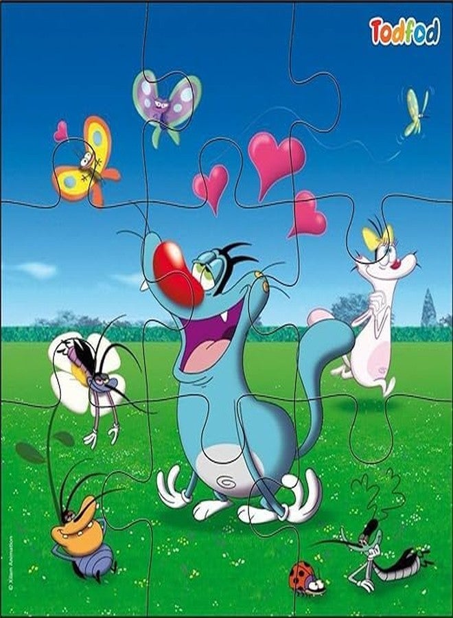 TodFod Wooden Jigsaw Puzzles Toy 54 Pieces 6 in 1, Anime Cartoon Characters Jigsaw Puzzles Educational Toy for Age 3+ Kids & Children Preschool Learning Toy Puzzle (Set of 2) (Mr. Bean & Oggy) - Image 5